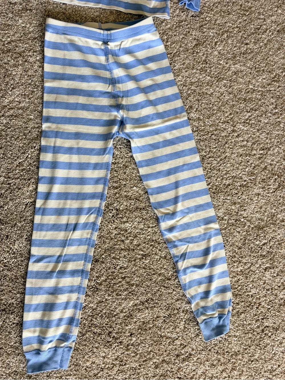 Hanna Andersson Blue and Cream Striped Kids Pajama Set